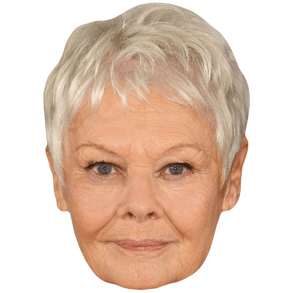 Judi Dench (Grey Hair) Celebrity Mask, Flat Card Face, Fancy Dress Mask