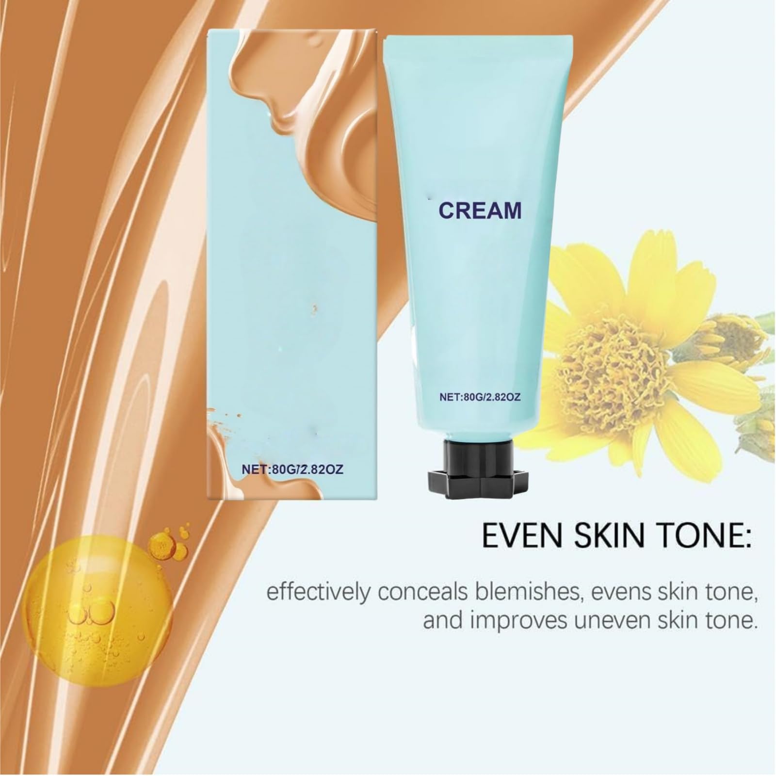CC Cream All-Over Complexion Body Foundation,Body Makeup For Legs,Leg Makeup Waterproof,Body Concealer,Long-Lasting Waterproof & Transfer-Resistant Beauty,Even Skin Tone,For Mature Skin - Image 3