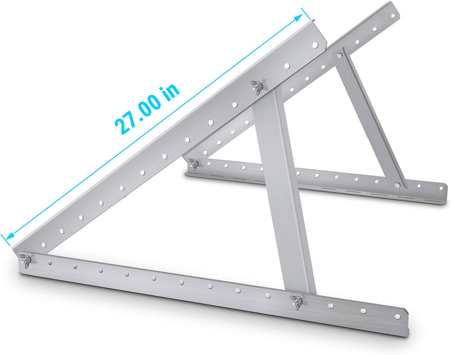 Newpowa Adjustable Solar Panel Tilt Mount Brackets Kit Folding Tilt Legs, Installed for 100 150 200 Watt for Off-Grid, RV, Roof, Boat (27inch Width)