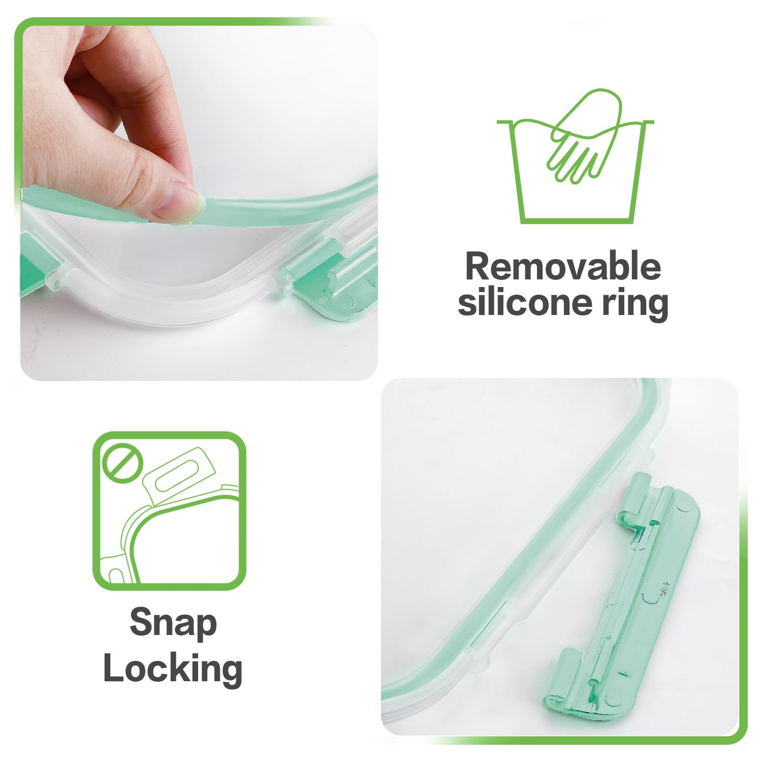 HOMBERKING Set di 12 contenitori per alimenti in vetro con coperchio, contenitori in vetro per la preparazione dei pasti, scatole bento ermetiche, senza BPA e a prova di perdite, per dispensa da