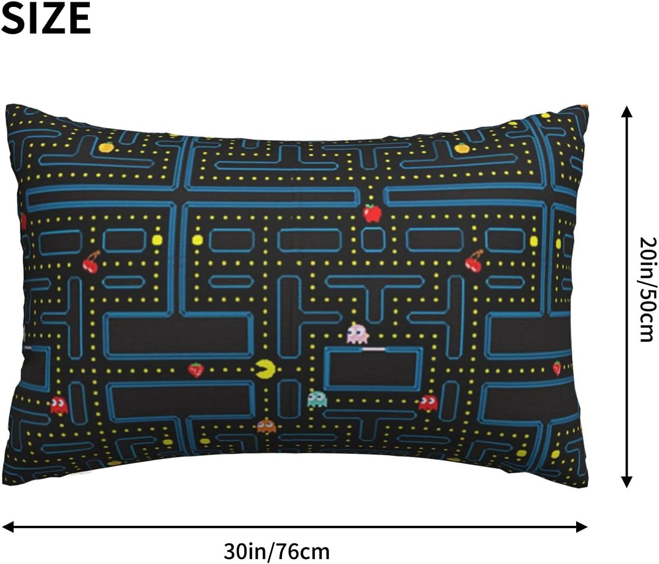 Retro Video Game Pattern Pillowcase for Hair and Skin, Queen Size (20x30 inches) Bed Home Decor Pillow Cover - Soft and Cozy Brushed Microfiber - Hidden Zipper Closure Print