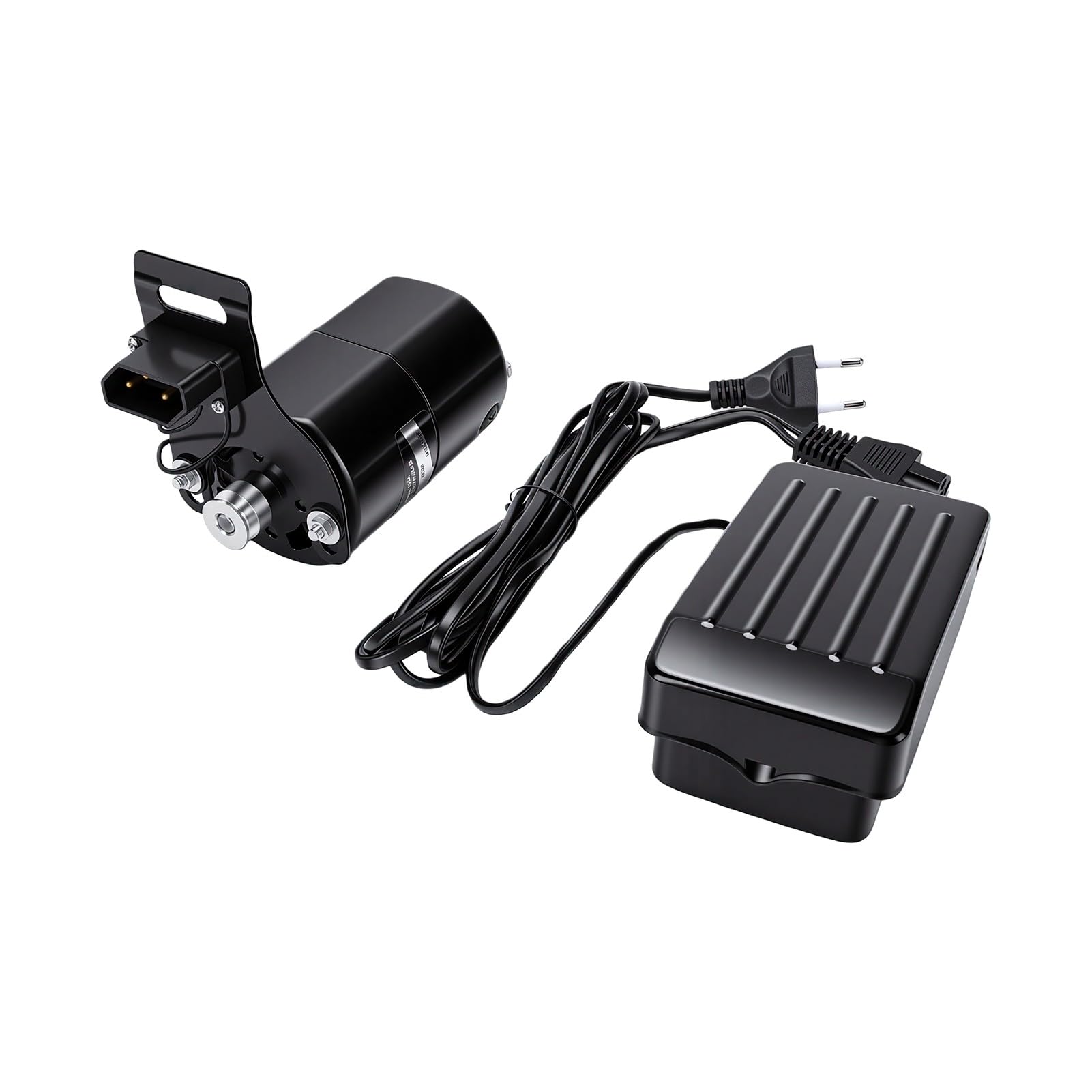Asixxsix Motor para Máquina de Coser, Kit de Motor Eléctrico con Pedal, 250 W 12000 RPM, Correa, Soporte, Tornillos y Escobilla de Carbón, for Máquinas de Coser Domésticas Antiguas