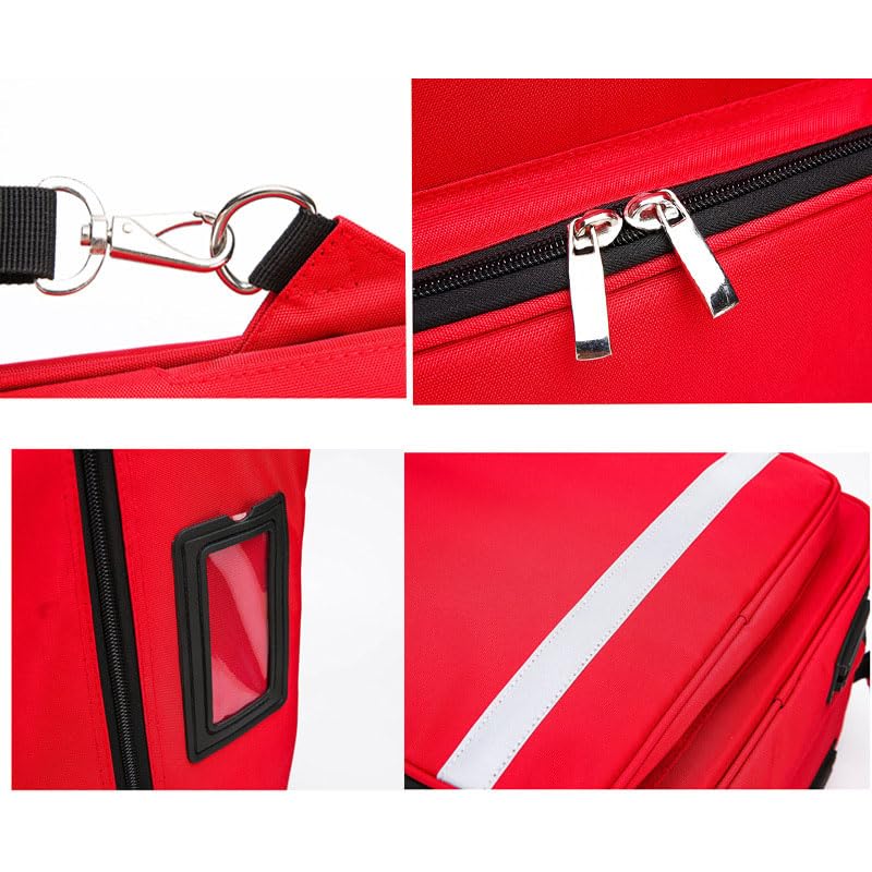 Mochila de Tratamiento de Emergencia, Bolsa de Primeros Auxilios de Gran Capacidad para Coche, Senderismo, Camping, Viaje con Barra de Amarre,Verde