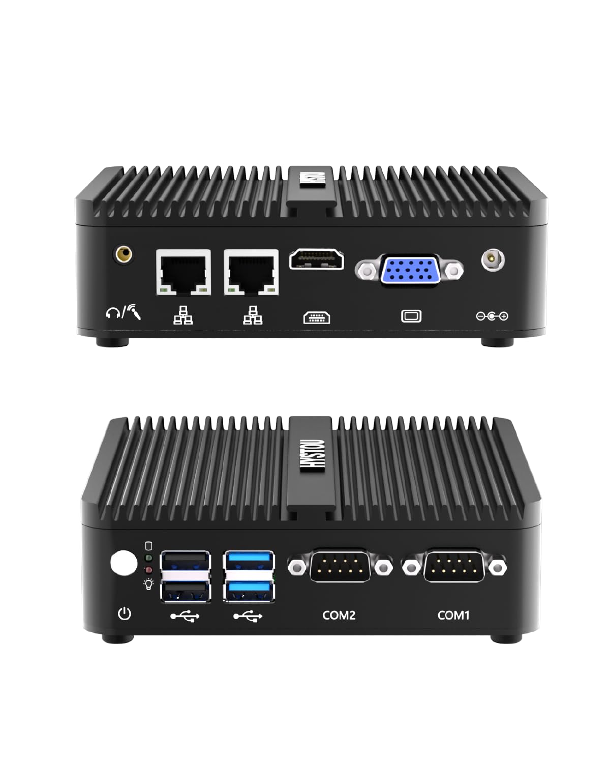HYSTOU PC Industriale Core J5005 8GB Ram 128GB SSD Mini PC Fanless per Industriale