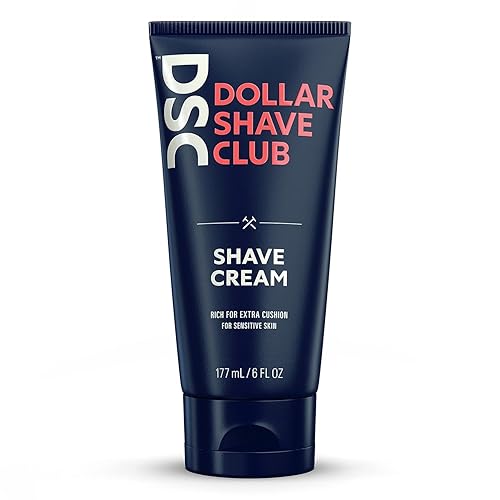 Dollar Shave Club Crema de afeitar para afeitado extra acolchado adecuada para pieles sensibles, 6 onzas
