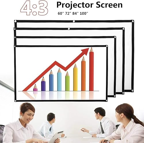 Miniatura 4 de Projector Screen, 6084100Inch Projector 43 Hd Curtain Display Screen Indoor Outdoor Home Theatre Projection Screen Movie Projector Foldable (Size