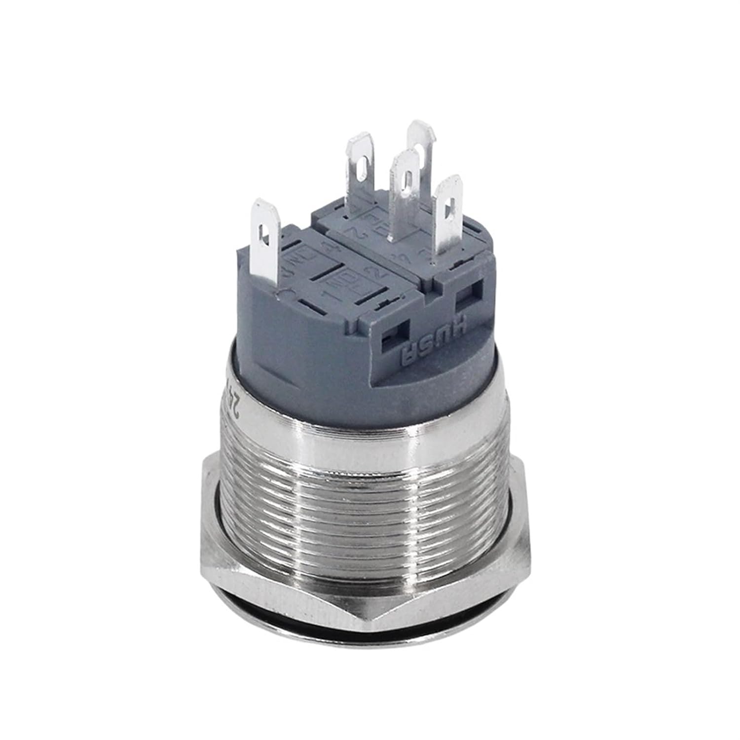 22MM Light Switch Momentary Latching Self Locking PC Power Mini Push Button 12v 220v with Led 1Pcs(HIGH Round_Latching SELF-Locked_12-24V)