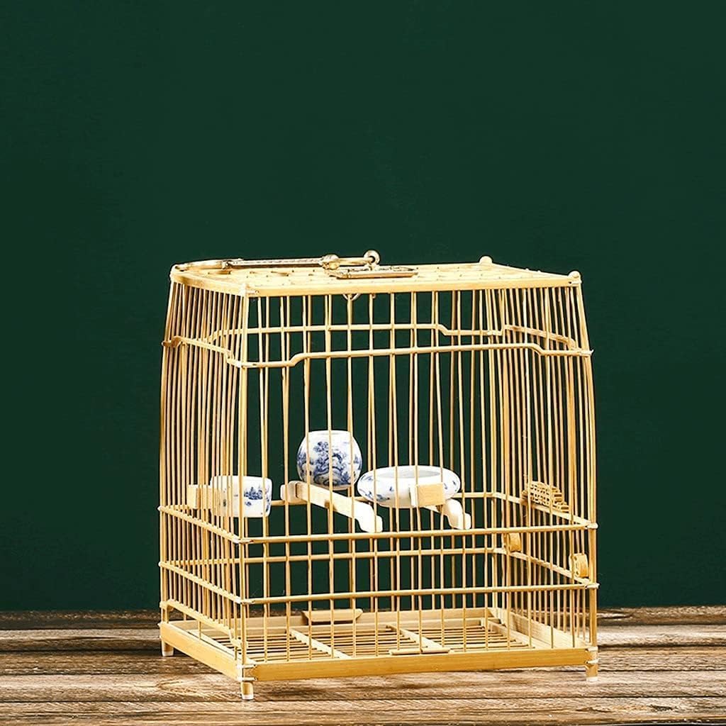 Jaula para pájaros, jaulas cuadradas para pájaros, transportín Cuadrado Tallado para el hogar, jardín y Exteriores, fácil de Transportar.