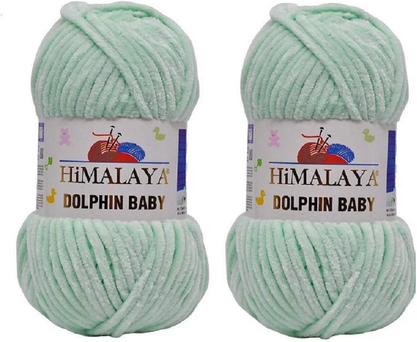 Himalaya Dolphin Baby Yarn 100% MicroPolyester Lot of 2 skn 264 Yards 2x100gram Super Bulky :6 Baby Chenille Yarn (80307)