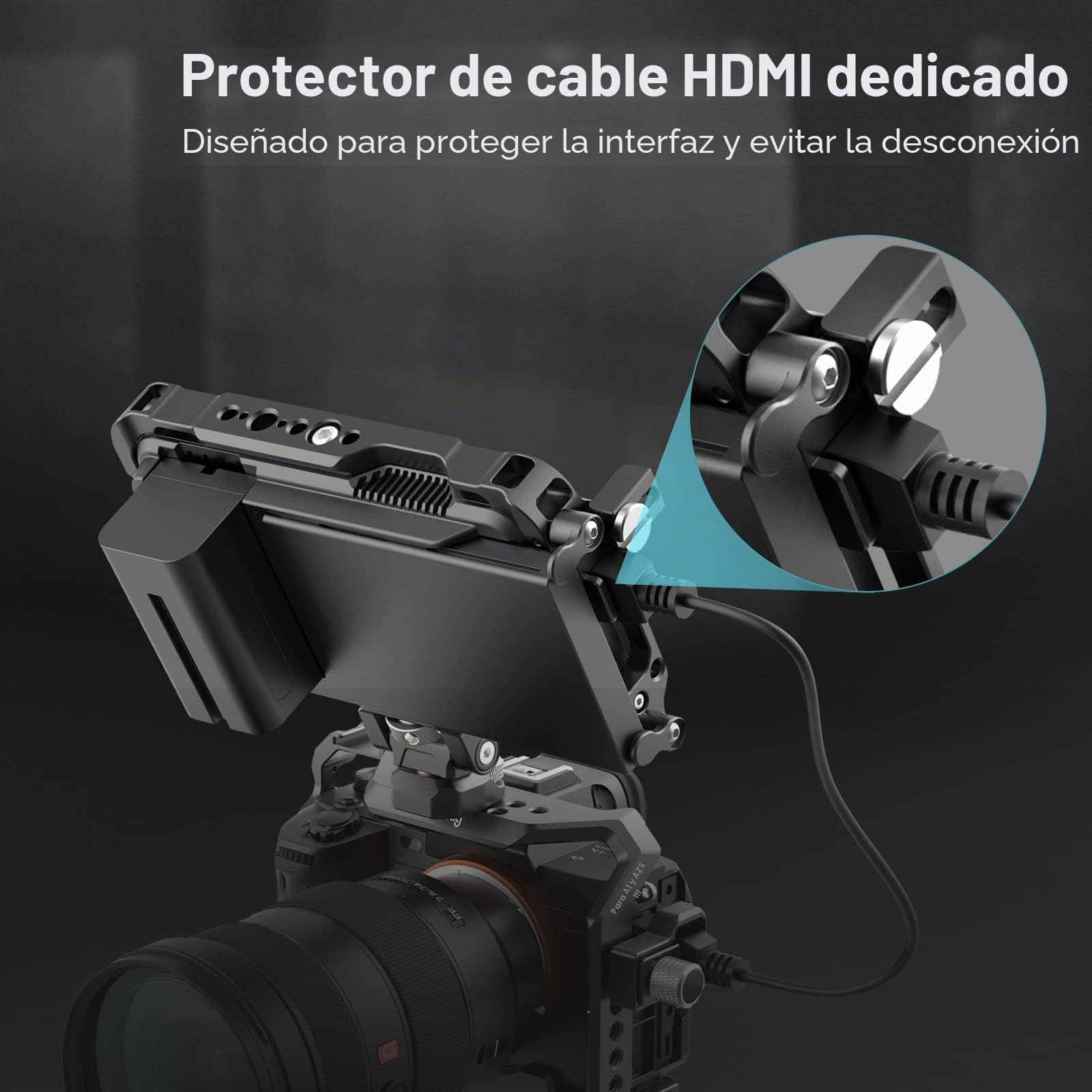 SMALLRIG - Kit de Jaula para Atomos Ninja V/Ninja V+, Viene con una Jaula de Monitor, un Parasol y una Funda de Silicona - 3788