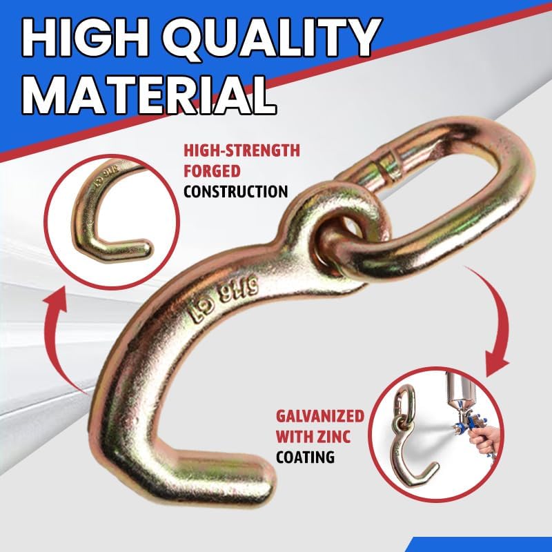 2" x 12‘ Winch Straps with 5/16 J-Hooks – 4 Pack，Heavy Duty Tie Down Straps for Trailers, Trucks, ATVs, Cargo Securing