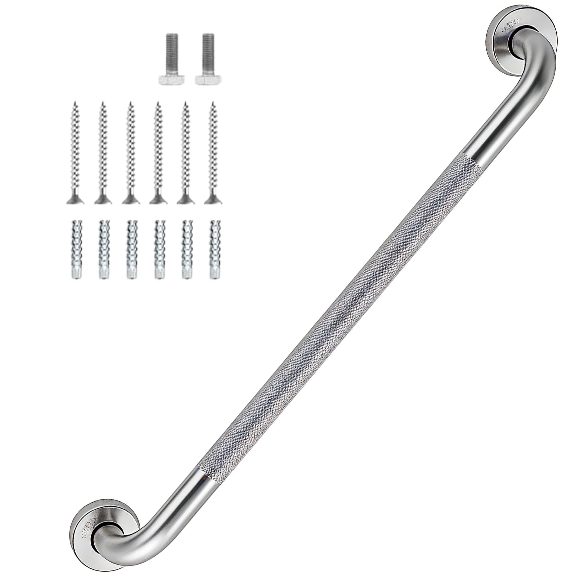 36 Inch Shower Grab Bar, HUAS Brushed Nickel Bathroom Grip Bars 1.25" Dia
