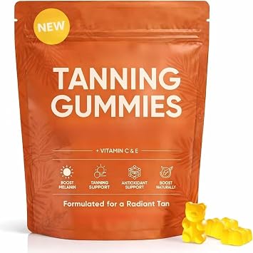 Skin Tanning Gummies, 2026 Best Tanning Gummies, Savannah Tannings Gummie, Skin Radiance & Hydration for Natural Looking Glow, 60 Count