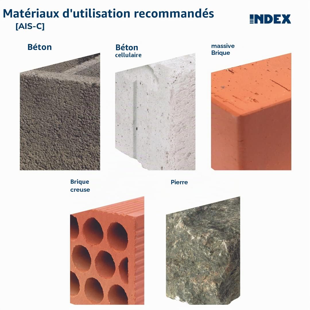 INDEX A PERFECT FIXING - AISC10160 [AIS-C] Cheville avec clou en polyamide pour fixation de panneaux isolants et réhabilitation des façades (SATE), homologuée, Ø10 x 160 mm, 200 pièces