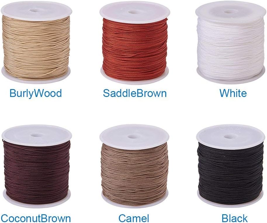 PH PandaHall 600 Yards 0.8mm Nylon Beading String Cord 6 Colors Chinese Knotting Cord Nylon Kumihimo Macrame Thread Braided Lift Shade Cord for Friendship Bracelets Christmas Tree Ornament Hair Decor - Image 8