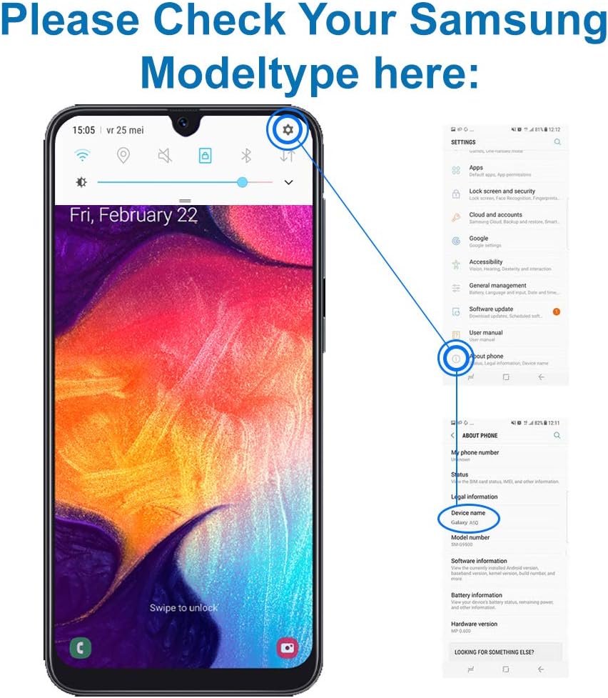 MMOBIEL Dual SIM Card Slot Tray Holder Replacement Compatible with Samsung Galaxy A50 2019 - Incl. SIM Pin - Black
