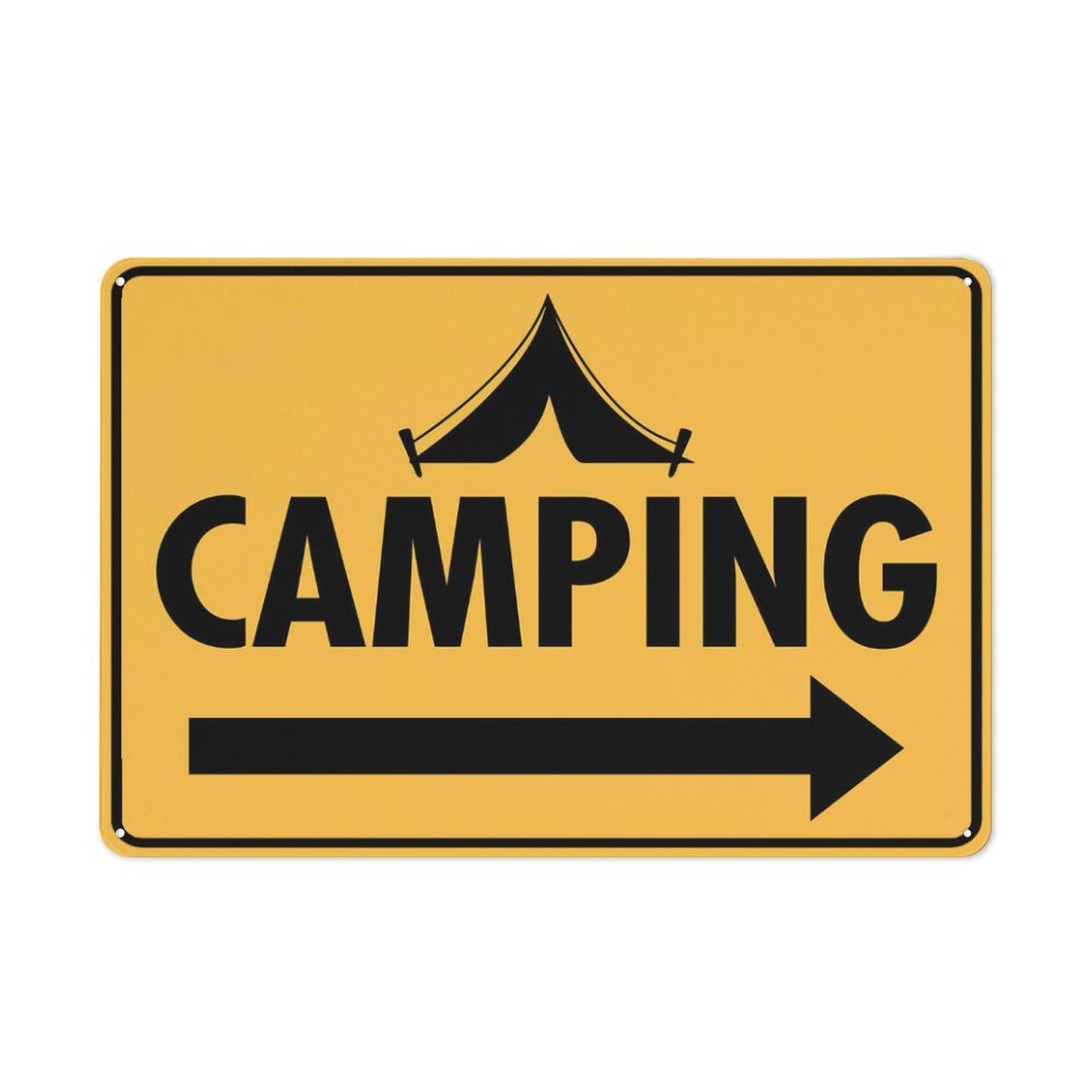 Camping Right Arrow Sign For Business 8"X12" Rust Free Aluminum Uv Printed,4 Pre-Drilled Holes.Durable/Weatherproof