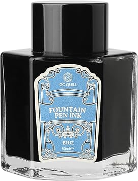 Fountain Pen Ink - 50ml Non-Carbon, Dye-Based Ink Bottle for Smooth Writing - Fast Drying, Vivid Colors, Clog-Free Formula, Compatible with Fountain Pens, Dip Pens Calligraphy LL711Blue