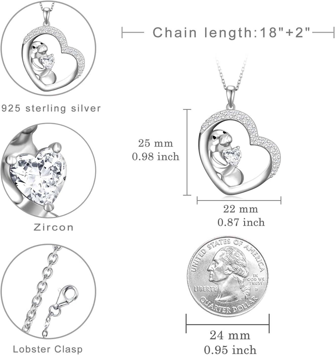 Manatee Necklace for Women 925 Sterling Silver Manatee Pendant Necklace Jewelry Gifts for Women Birthday Gifts - Image 4