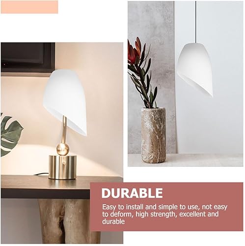 Miniatura 3 de Uonlytech Pantalla de lámpara de plástico para lámpara de mesa, pantalla de araña, sombras, bisel, blanco, herradura, globo colgante
