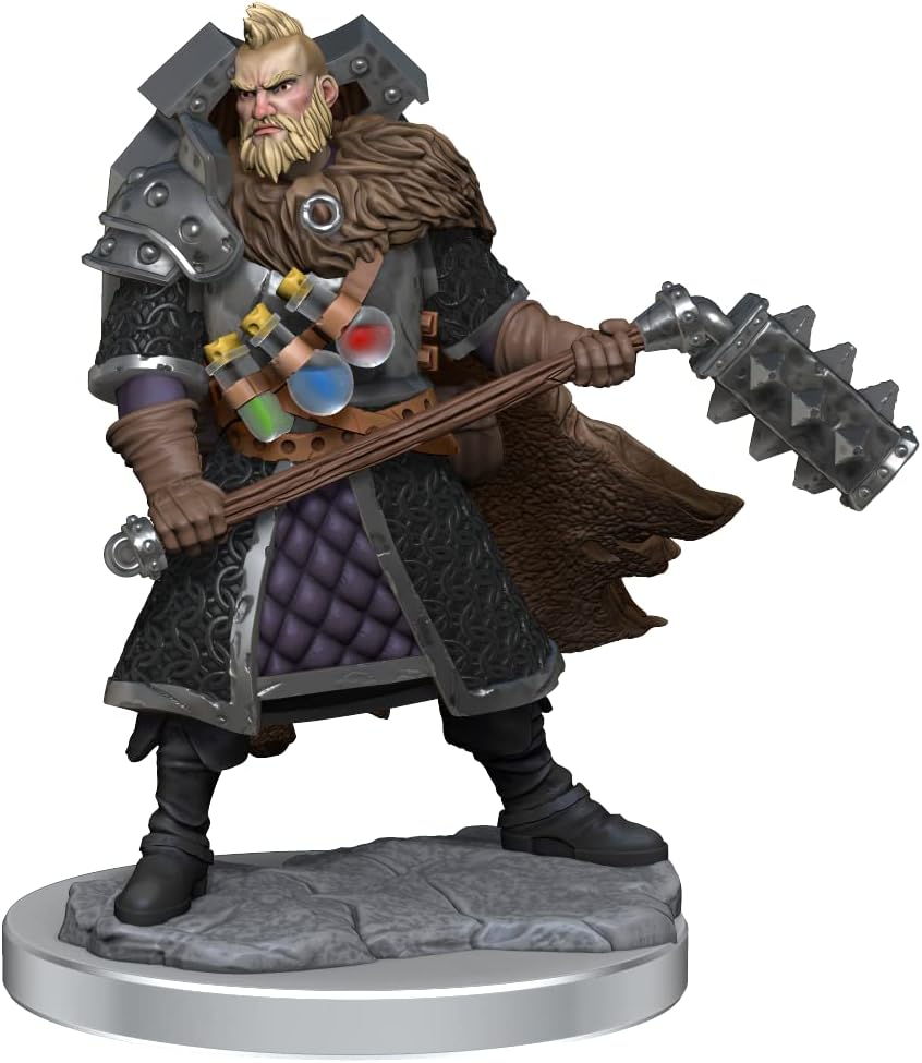 WizKids D&D Frameworks: Human Fighter Male - Unpainted and Unassembled
