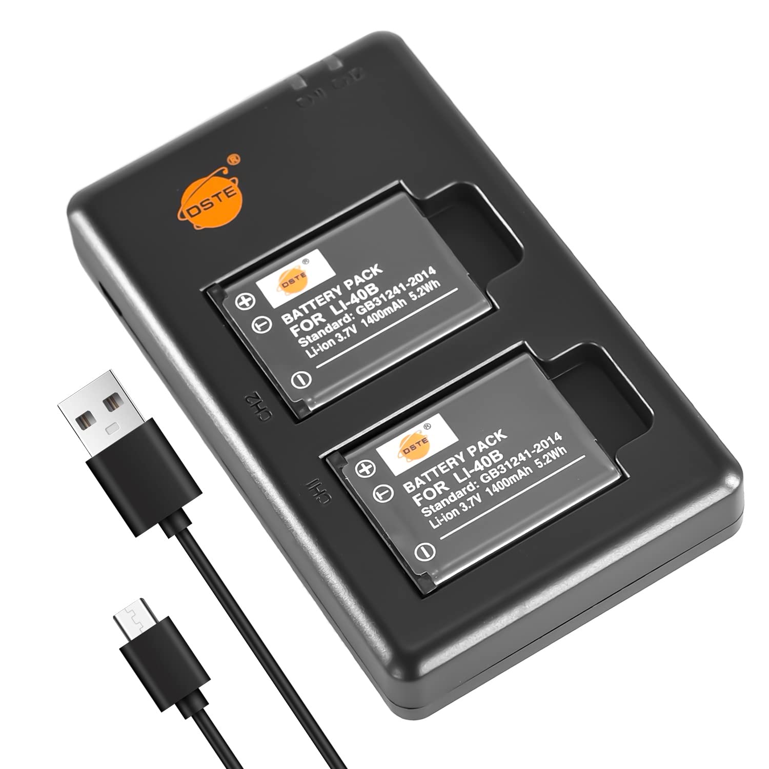 Chargeur Double USB Pour Batteries Olympus/Fujifilm (LI-40B, NP-45, Etc.) - Rapide, Sécurisé