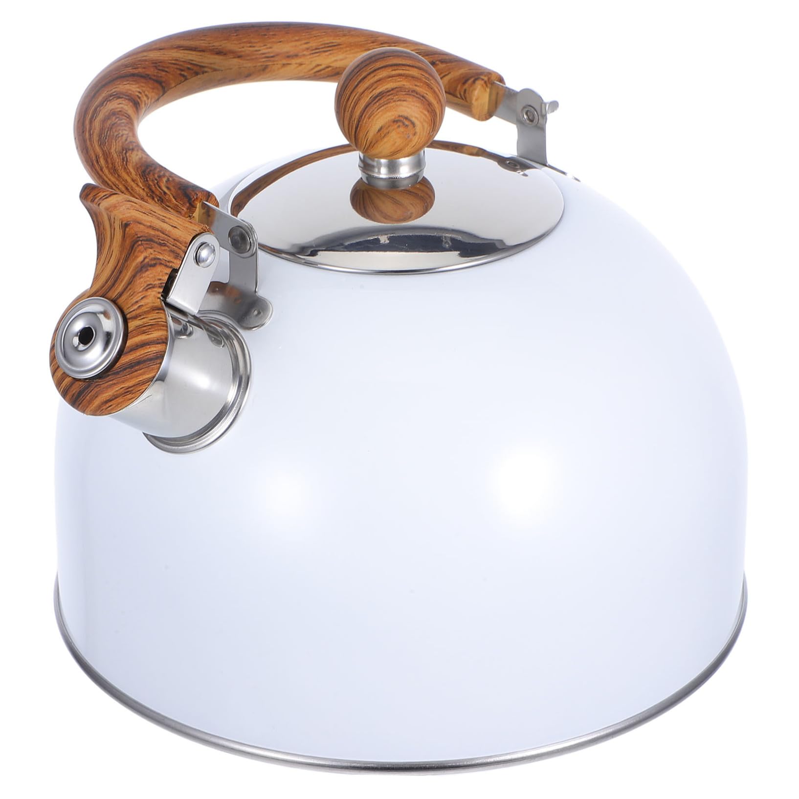 Bollitore a Fischio Bianco 2, 5l in Acciaio Inox per Cucina
