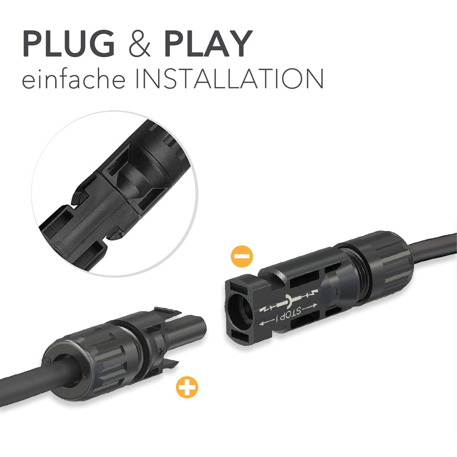 Cavo di collegamento professionale da MC4 a MC4, 6 mm², 10 m