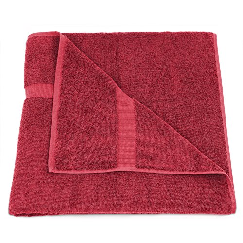 Image of Luxury Hotel & Spa Quality, Quick Dry 100% Turkish Cotton 700 GSM, Eco Friendly Towel, for Bathroom Oversize Dobby Border Bath Towels 35 X 70 (Bath Sheet Single Towel Set of 1, Cranberry)