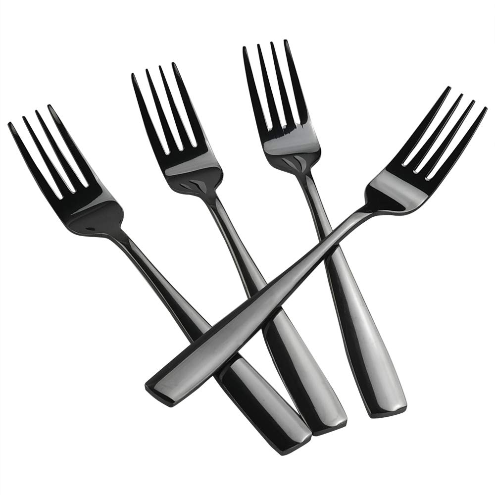 TeyyvnSet of 12 Stainless Steel Table Forks, Black Dinner Fork