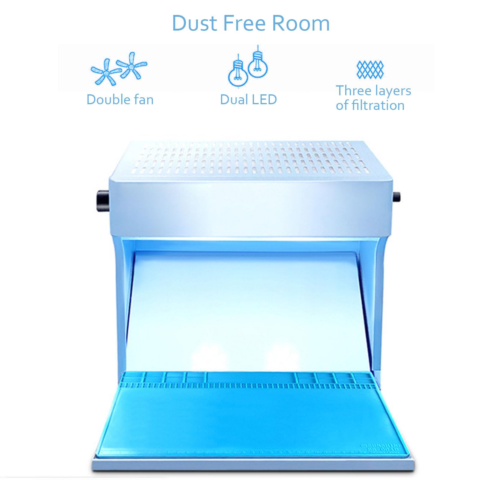 Campana de Flujo Laminar Campana de Flujo Laminar Vertical Filtro H-E-P-A, Flujo de Aire Laminar Portátil Mesa de Trabajo Libre de Polvo para Reparación de LCD de Teléfono