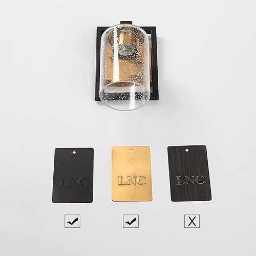 Miniatura 9 de ZEVNI Apliques de pared negros y dorados, modernos apliques de 1 luz con pantalla de vidrio sembrado