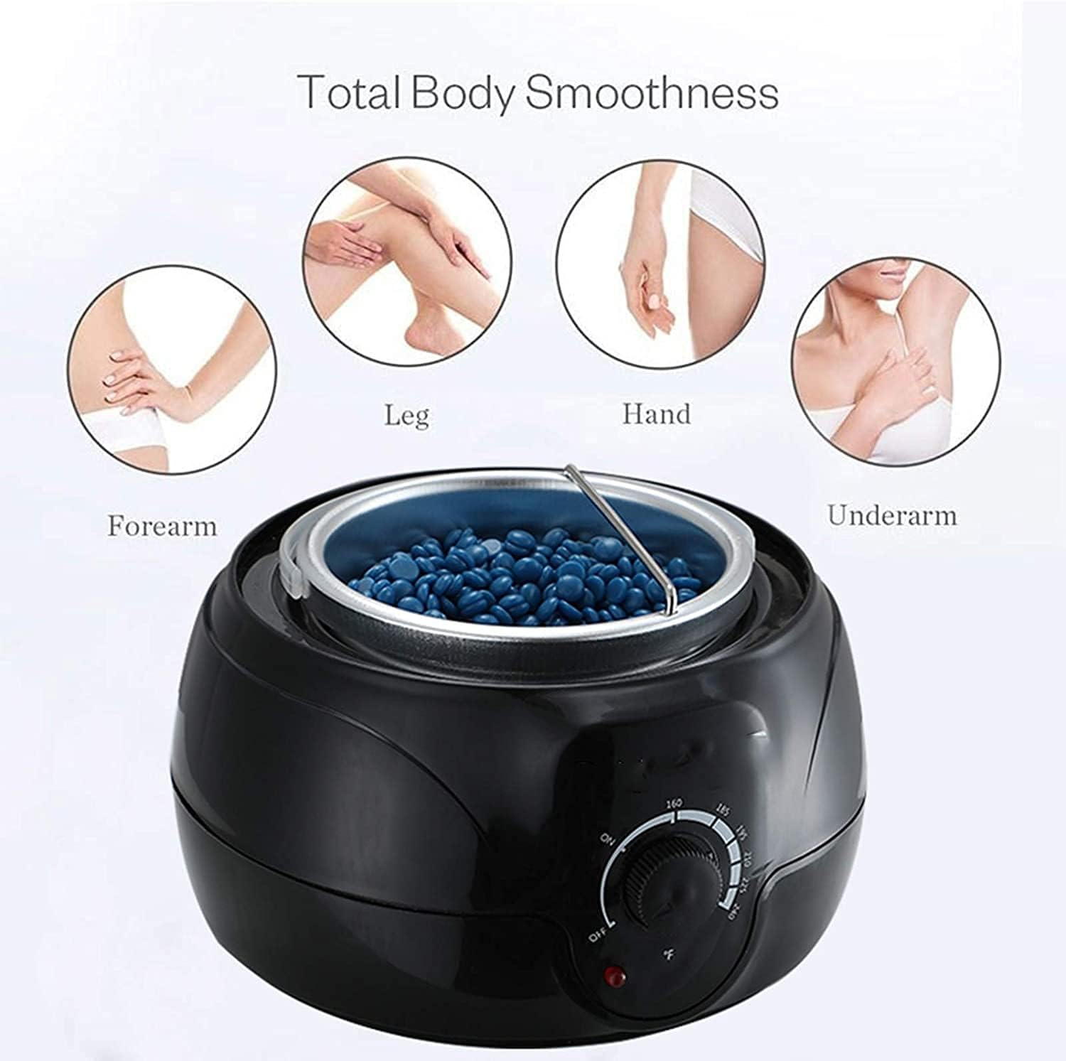 Wax Warmer,Waxing Kit for Women, Professional Wax Warmer for Coarse Hair Removal, Porous Heat Dissipation, Aluminum Alloy Pot, Rotating Temperature Control,for Body, Legs, Face, Underarm, Bikini, for