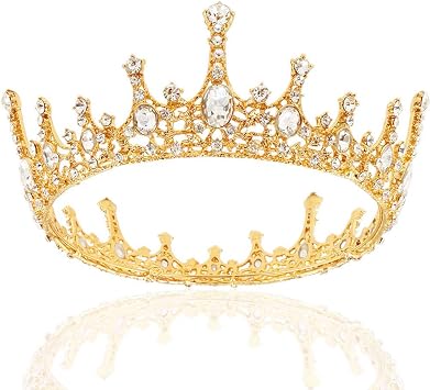 NODG Gold Crowns & Tiaras for Women - Crystal Wedding & Vintage Birthday Party Hair Accessories