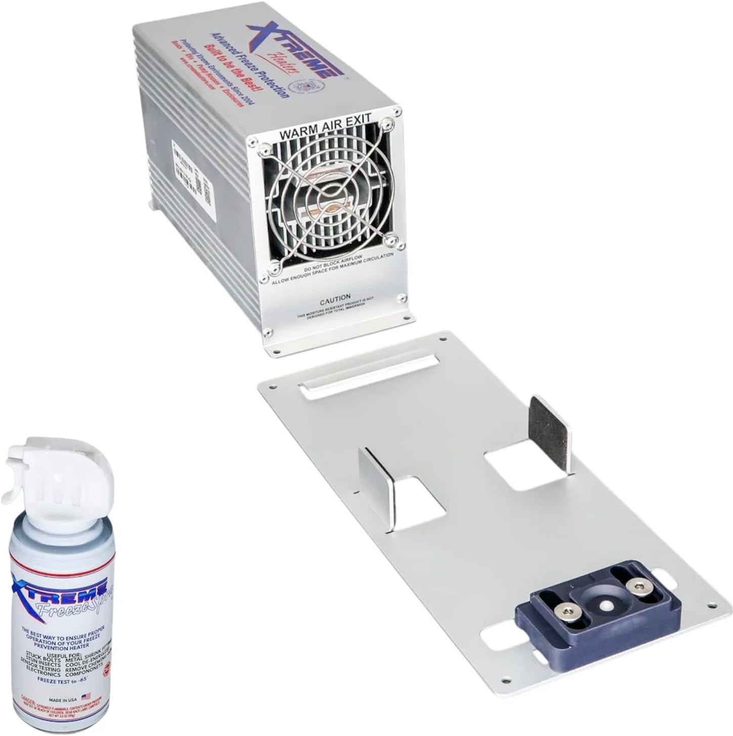 Xtreme Heaters 800W Bilge Heater Bundle with Quick Release Bracket & Instant Freeze Spray | Marine Engine Compartment Heater for Boats, RVs, Campers, Greenhouses & Winter Storage