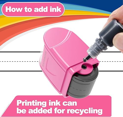 Miniatura 3 de Rodillo de línea de sello de escritura a mano, líneas de escritura a mano, rodillo de sello de línea autoentintado, herramienta de práctica de