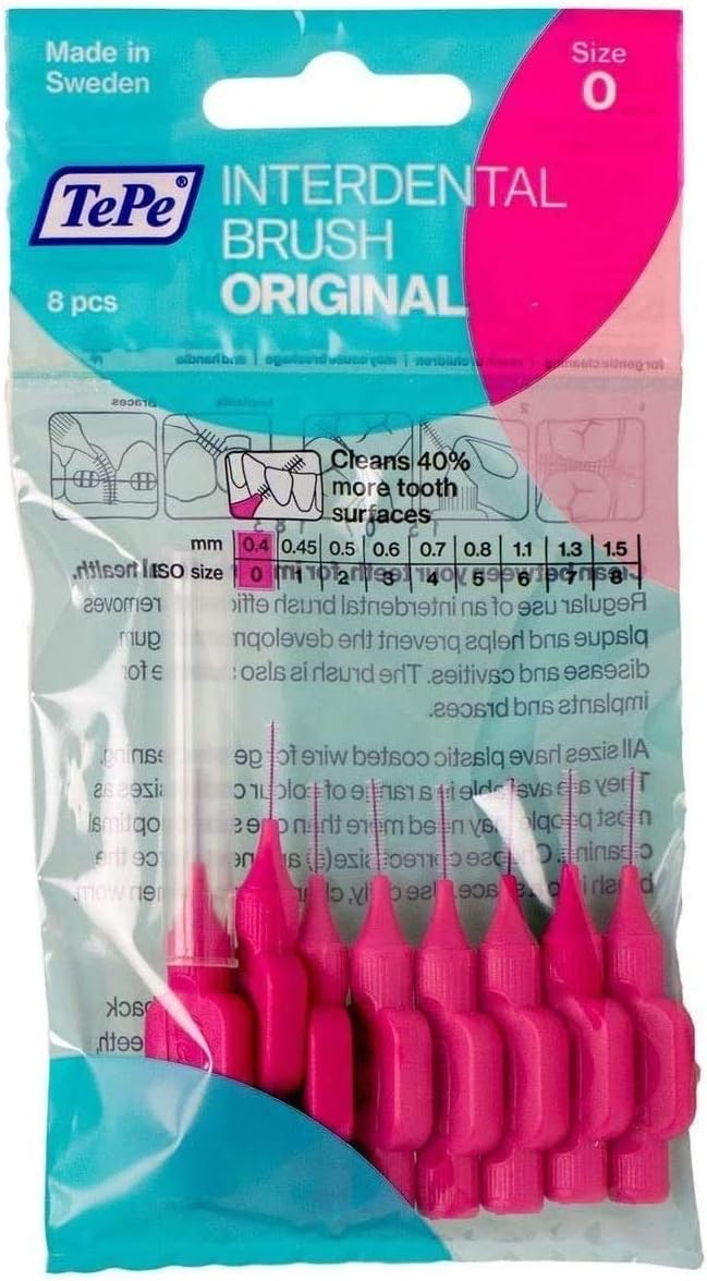 TePe Interdental Brush 0.4 mm 1 Pack of 8 Brushes PINK by Tepe Amazon