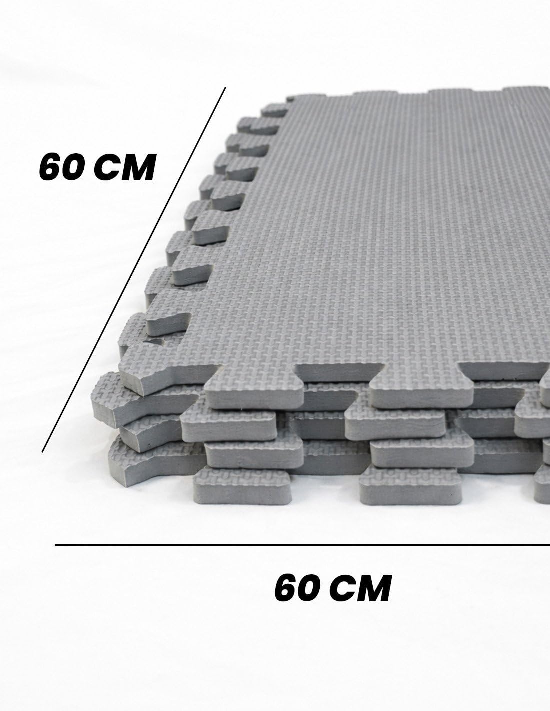 JARDIN202 - Esterilla Puzzle para Suelos de Gimnasio y Fitness | Protección de Goma 60x60 cm | Colchoneta Antideslizante