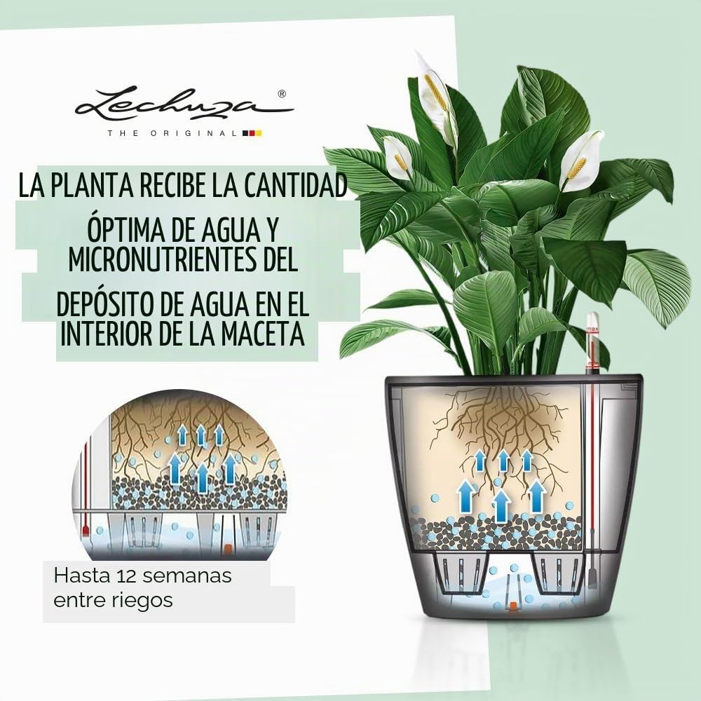 Lechuza 16080 - Maceta Classico Premium 43 LS Kit Completo, Color Blanco (43 x 40)