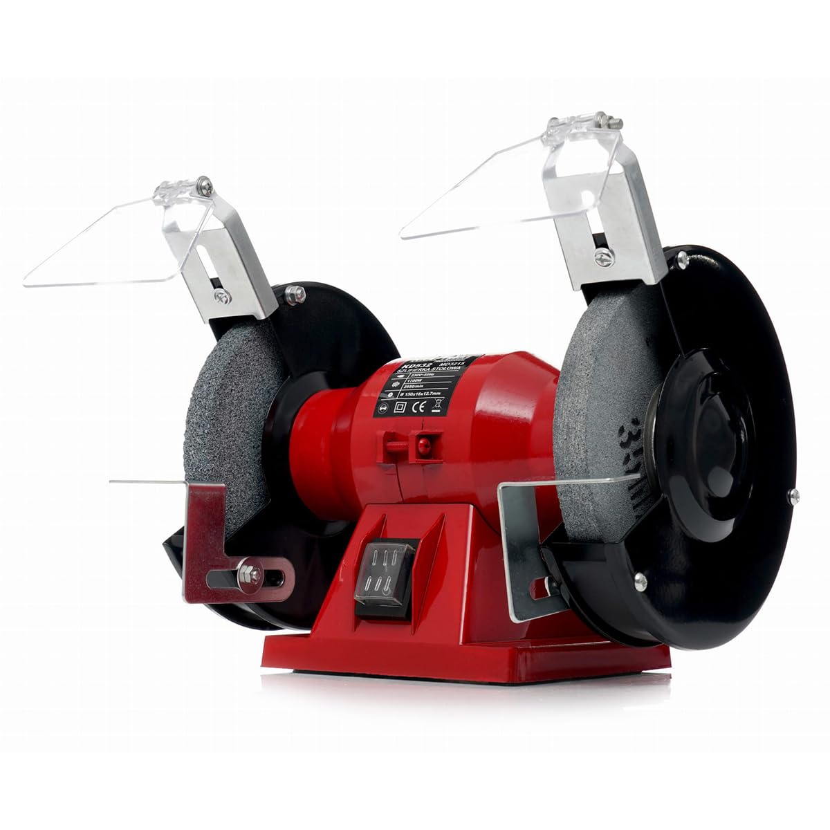 KRAFT&DELE KD532 Esmeriladora de banco 1500W con discos dobles 150mm | Amoladora de banco y afilador eléctrico | Máquina de afilar cuchillos con piedra esmeril y protector contra chispas