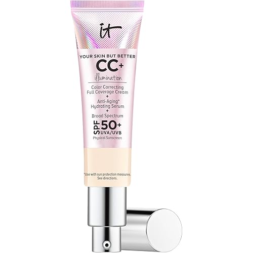IT Cosmetics CC+ Cream Illumination - Radiant Full Coverage Foundation With SPF 50+, Color Corrector & Hydrating Anti-Aging Serum, Hydrolyzed Collagen + Peptides, Normal to Dry Skin - 1.08 fl oz