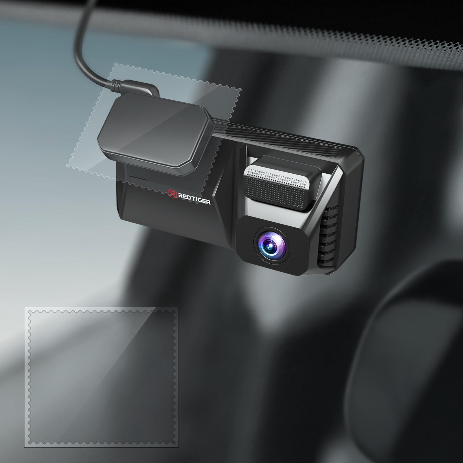 REDTIGER F77 Dashcam-Halterung, Mini-Dashcam-Schiebehalterung, mit Klebe- und statischen Aufklebern
