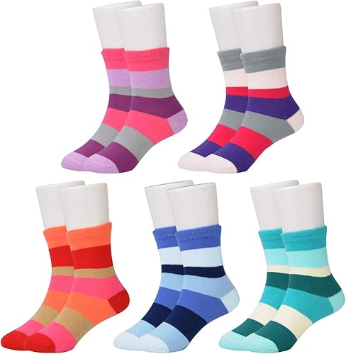 Miniatura 7 de EPEIUS Paquete de 5 calcetines sin costuras con rayas arcoíris para niñas Arco iris