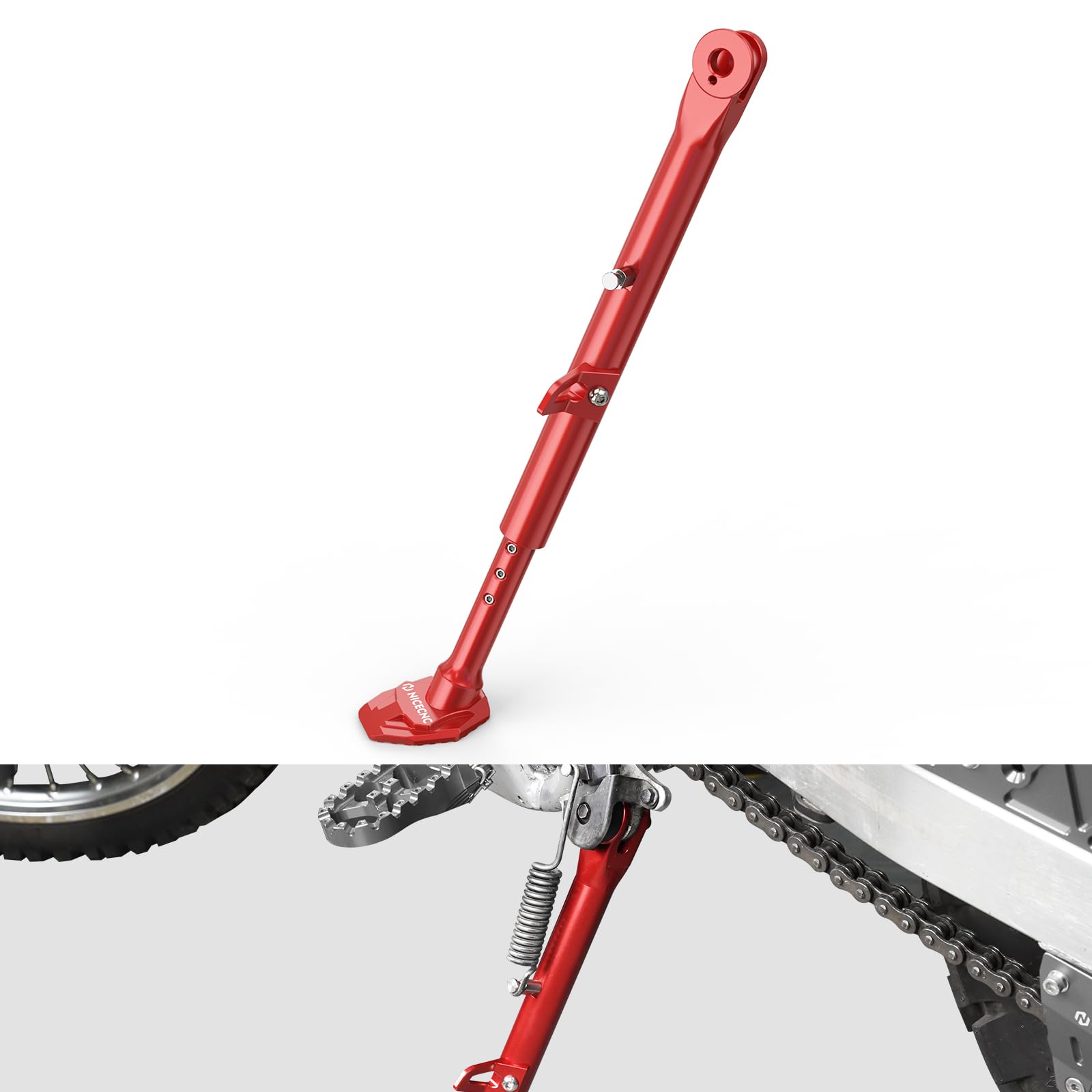 NICECNC Béquille de moto Rouge