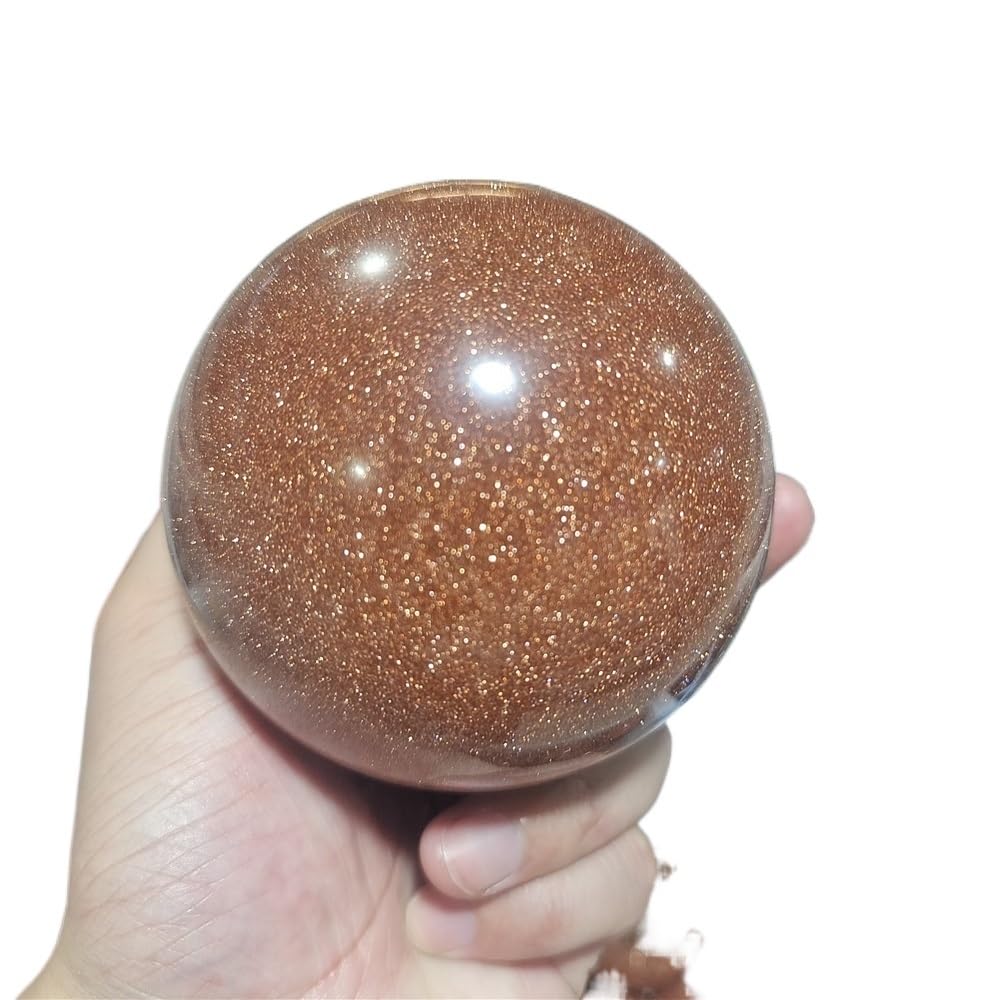 AARTERZZA Gold Sand Ball Quartz Crystal Carving Home Decoration Ornaments (Size : 50-60mm)