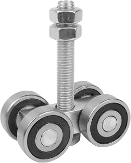 Sliding Door Rollers Replacement, Track Rollers Sliding Rail, Strong Duty Hanger, Ceiling Mount Hardware, Wardrobe Bedroom Kitchen, 3.15 Inches, Silver, 1 Piece