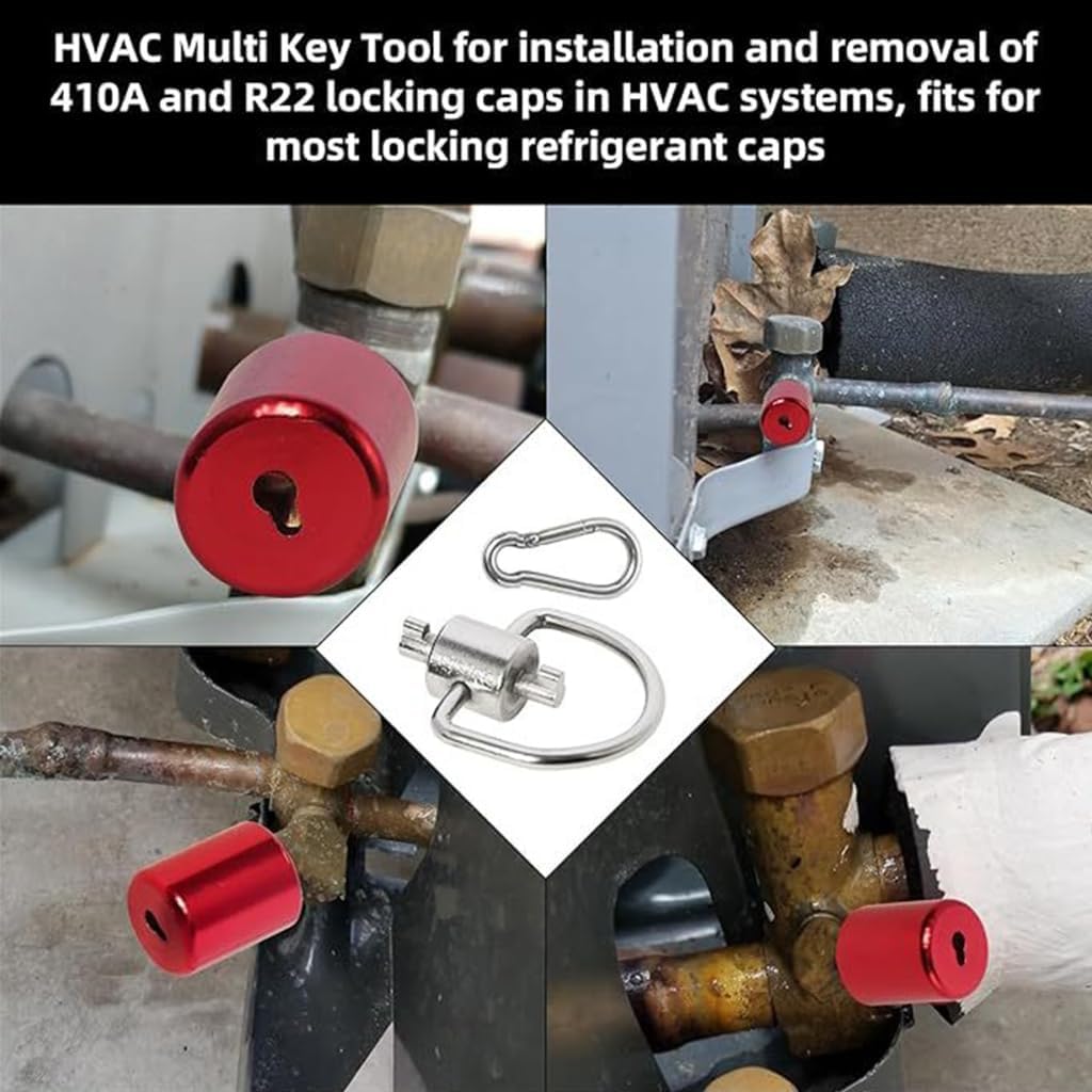 2 Piece Compacts Refrigerants Service for HVAC 410A R22 Systems Installation Cap Locking Tool Multipurpose