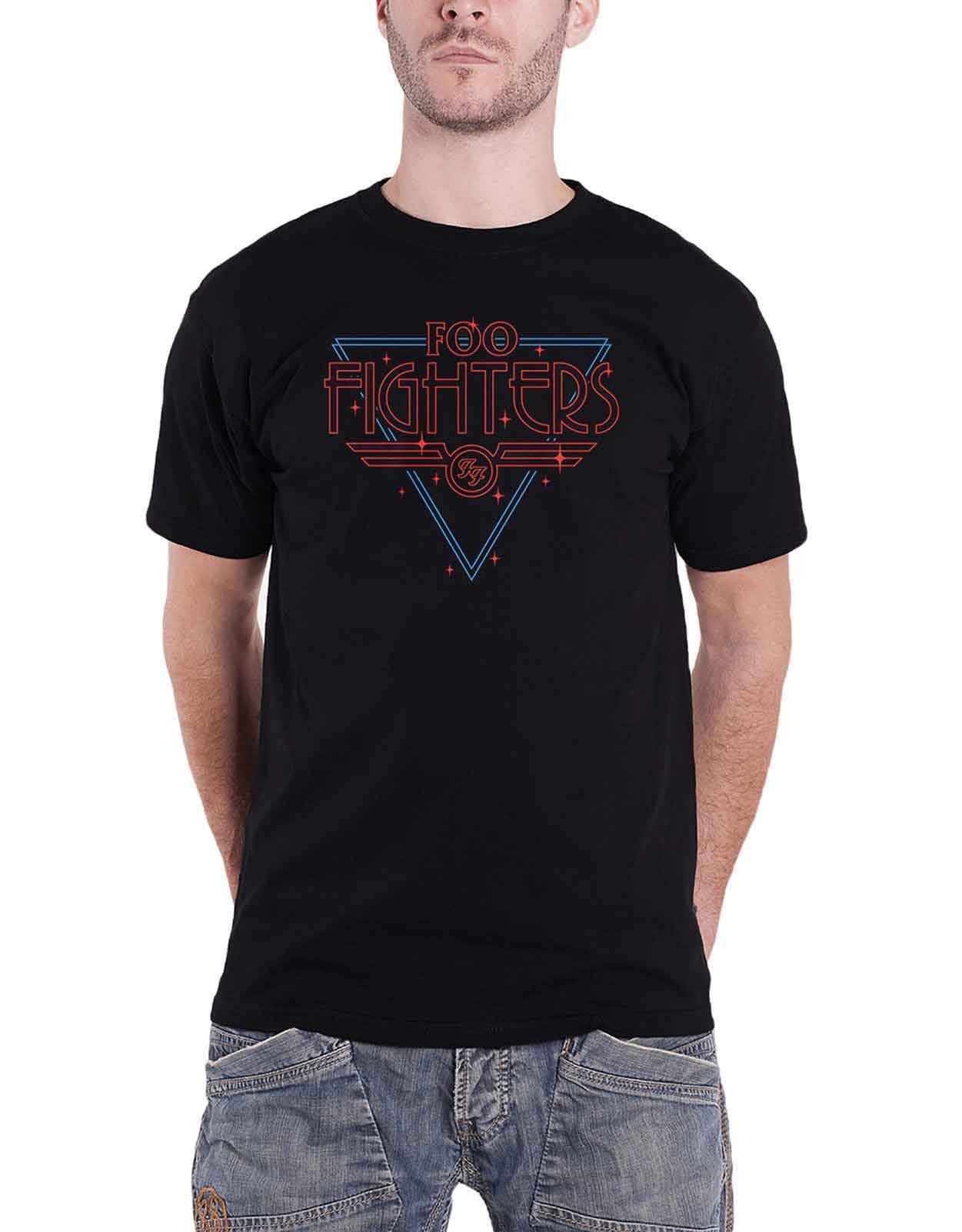 Foo Fighters T Shirt Black Disco Outline Band Logo Official Mens Black M