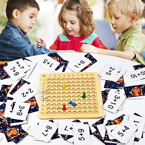 Tableau d'Addition en Bois, Addition Board Game, Jouets Éducatifs en Bois Jeu de Blocs de Comptage pour Enfants de Plus de 3 Ans (A) Cover