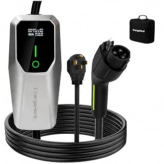 Level 2 EV Charger, 40 Amp Portable EV Charger, UL Listed EVSE with J1772 Connector, 240V 9.6kW, NEMA 14-50 Plug, Adjustable Current, Delay Timer, 25FT Cable for J1772 EVs & PHEVs - Amazon product rated Grade A
